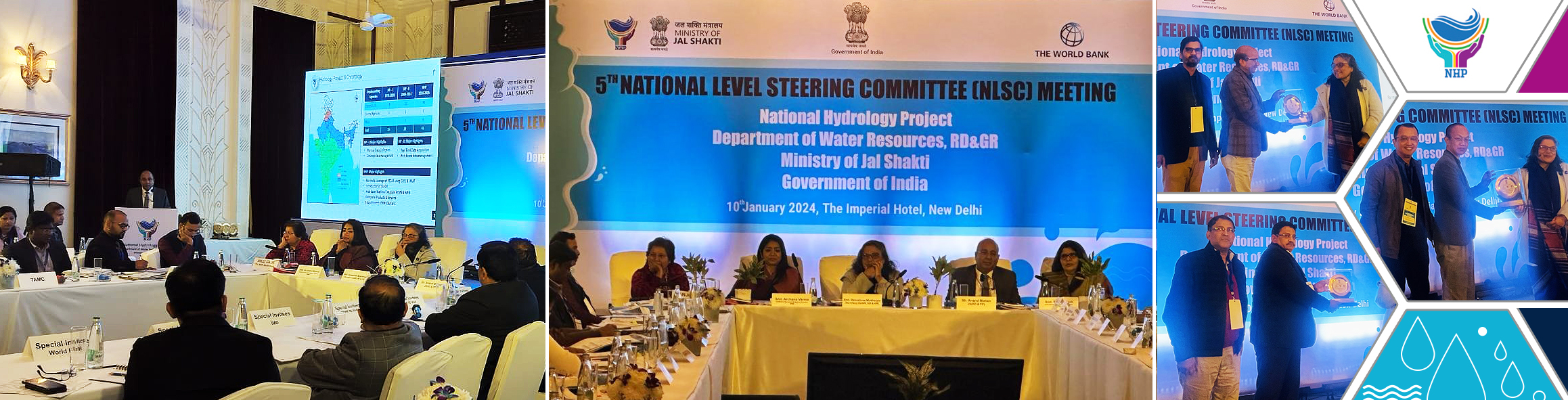 5th National Level Steering Committee (NLSC) Meeting of National Hydrology Project (NHP) on 10th January 2024 at The Imperial Hotel, New Delhi
